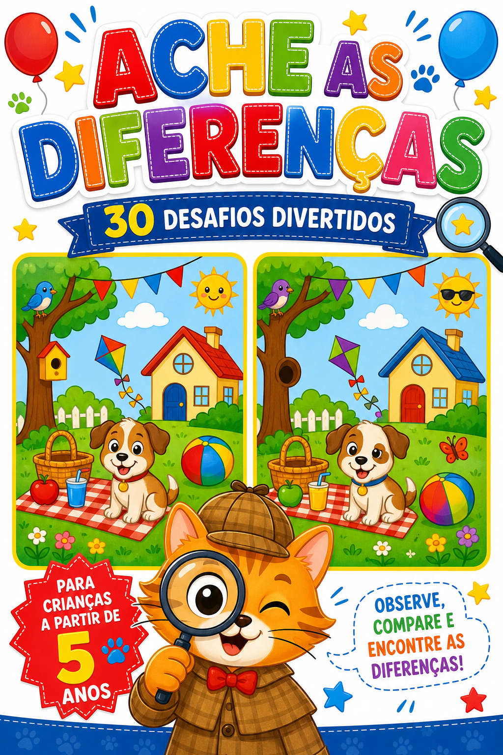 Capa do ebook Ache as Diferenças - 30 Desafios Divertidos para crianças